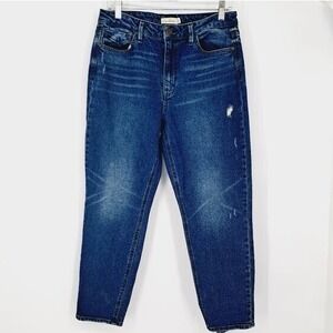 Unpublished‎ Debbie Mom Fit Dark Wash Distressed The Step Mom Jeans 30